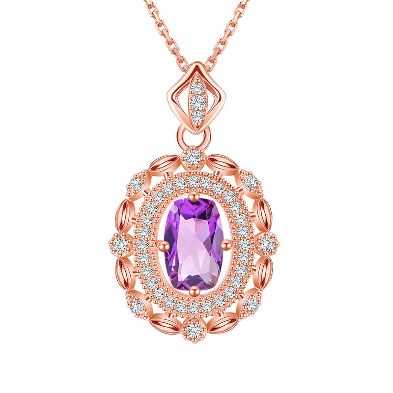 Collier en cristal naturel « Lavender Glow »