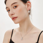 Natural Clear Quartz Lock Square Necklace - Guard Your Energy