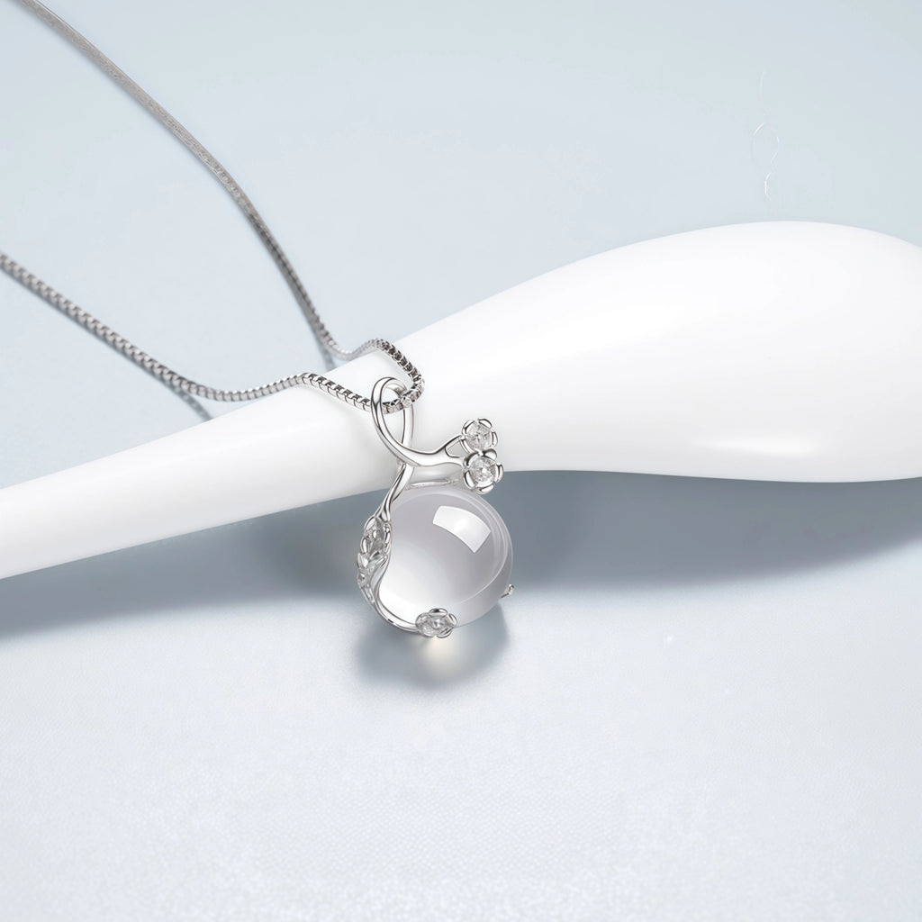 Plum‑Blossom Chalcedony Sterling Silver 3‑Piece