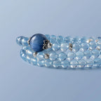 Bracelet manchette en aigue-marine « Larmes de Sirène »