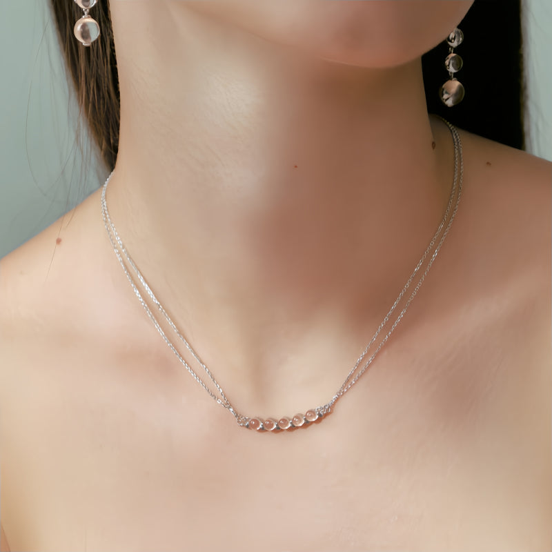 Natural Clear Quartz Bar Necklace · Purify & Attract Positive Vibes