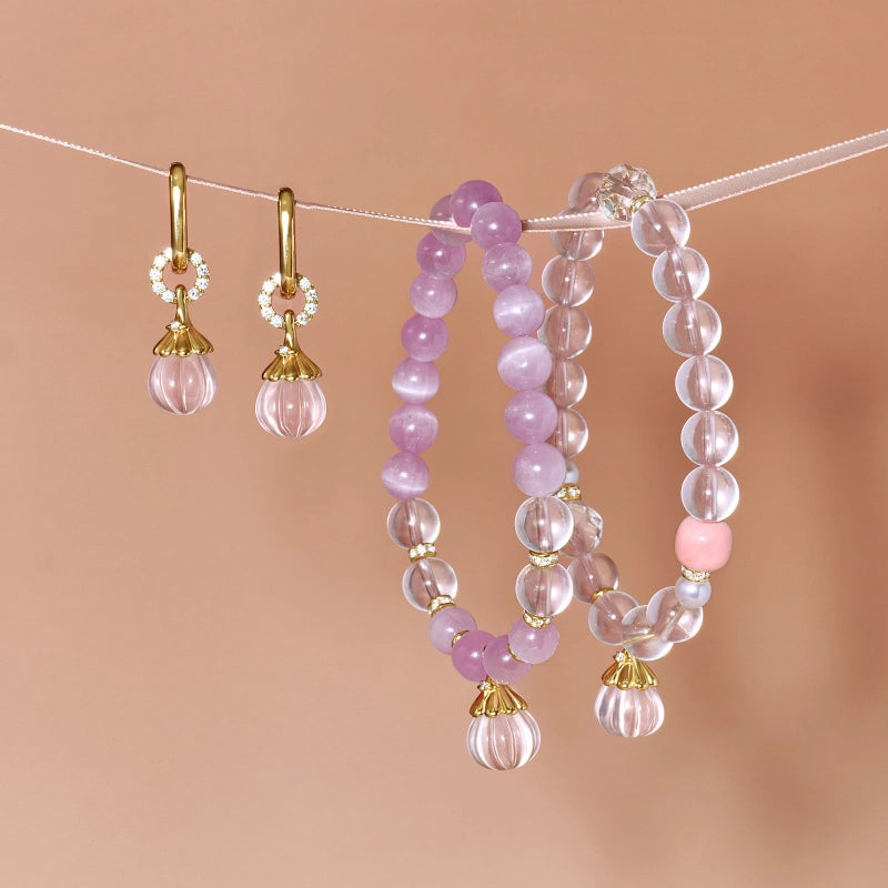 Perfume Bottle Rose Quartz/Kunzite Bracelet – Attract Love, Relieve Anxiety