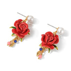 Boucles d'oreilles rose perle naturelle Boucles d'oreilles de luxe françaises
