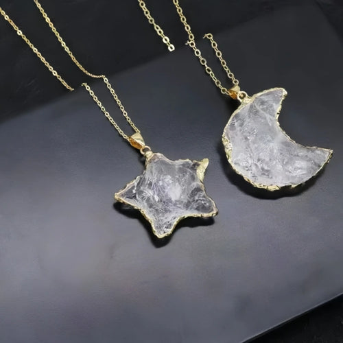 Clear Quartz Moon Dreamer Necklace – Purify Aura, Trust Intuition, Chase Your Dreams