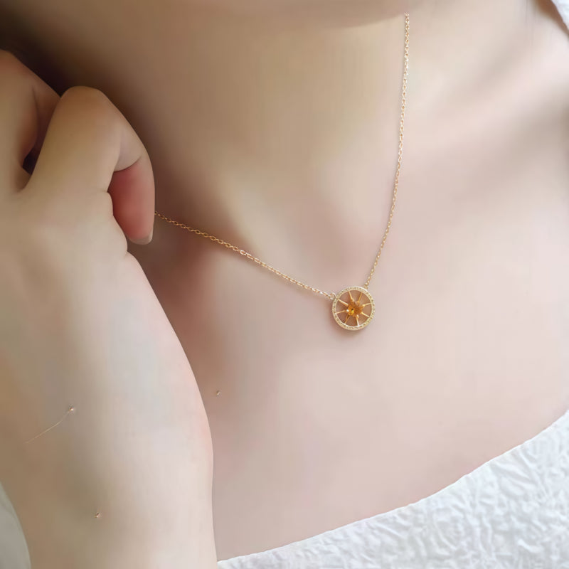 Abundance Compass Natural Crystal Necklace
