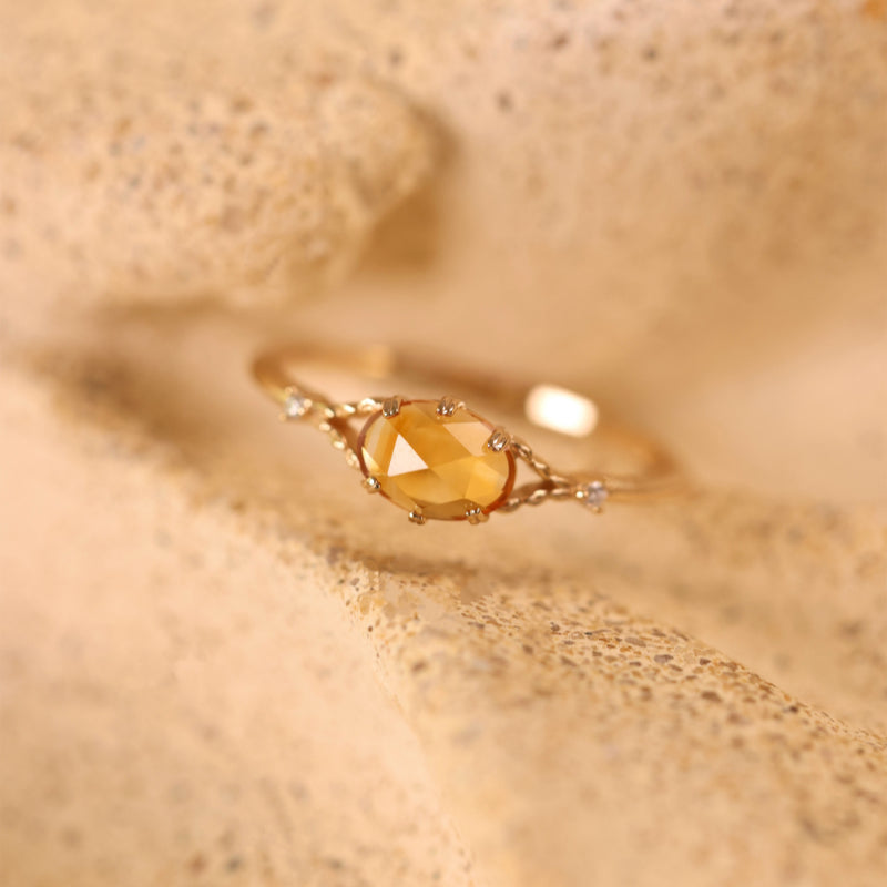 Natural Citrine Ring - Strengthens Money-Magnet Aura
