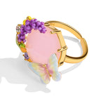Bague Papillon de Rêve en Pierre Précieuse Lavande - Bague Calme