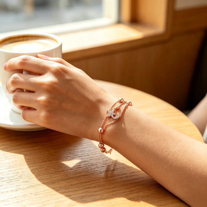 Bracelet Lune et Étoile Pacte d'Amour