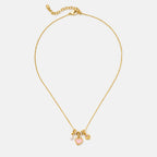 Pink Shell Heart & Pearl Necklace - Attract Gentle Luck