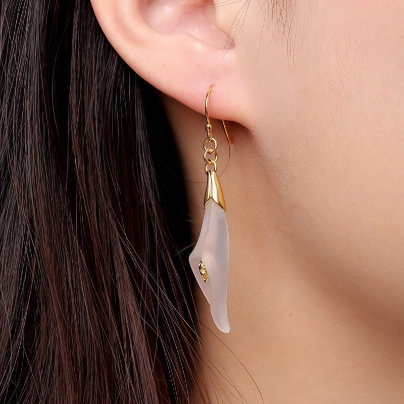 Boucles d'oreilles en quartz clair Clarté Volubilis