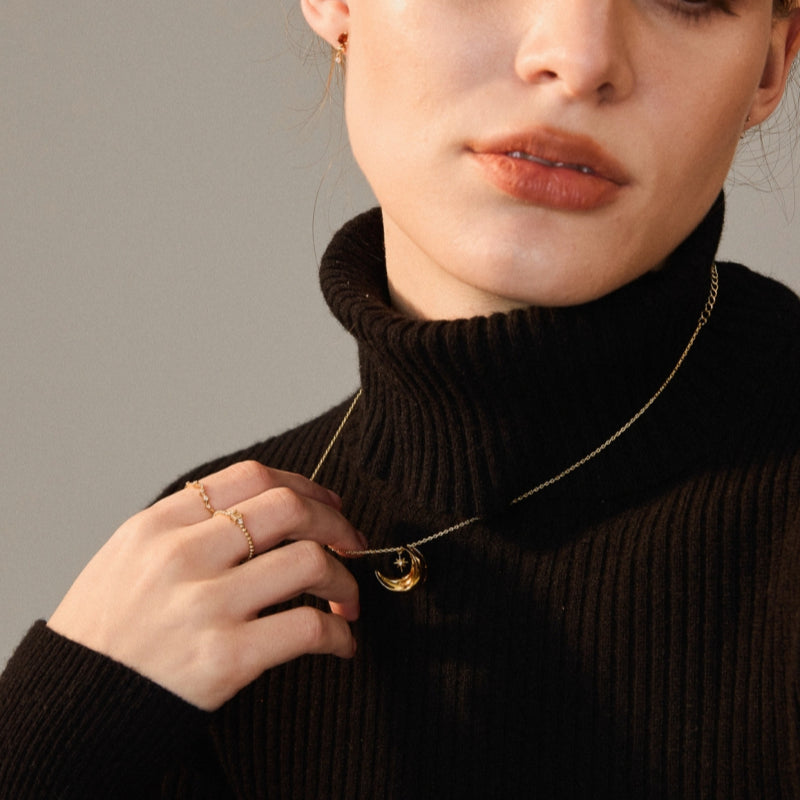 Moon & Star Gold Necklace - Boost Your Personal Vibe