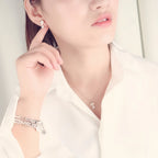 Pendentif Trèfle à quatre feuilles bleu en cristal naturel – Cadeau porte-bonheur pour elle / Maman