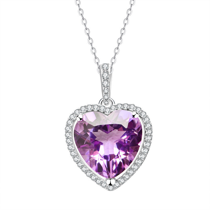 Écho du collier en cristal naturel Purple Heart