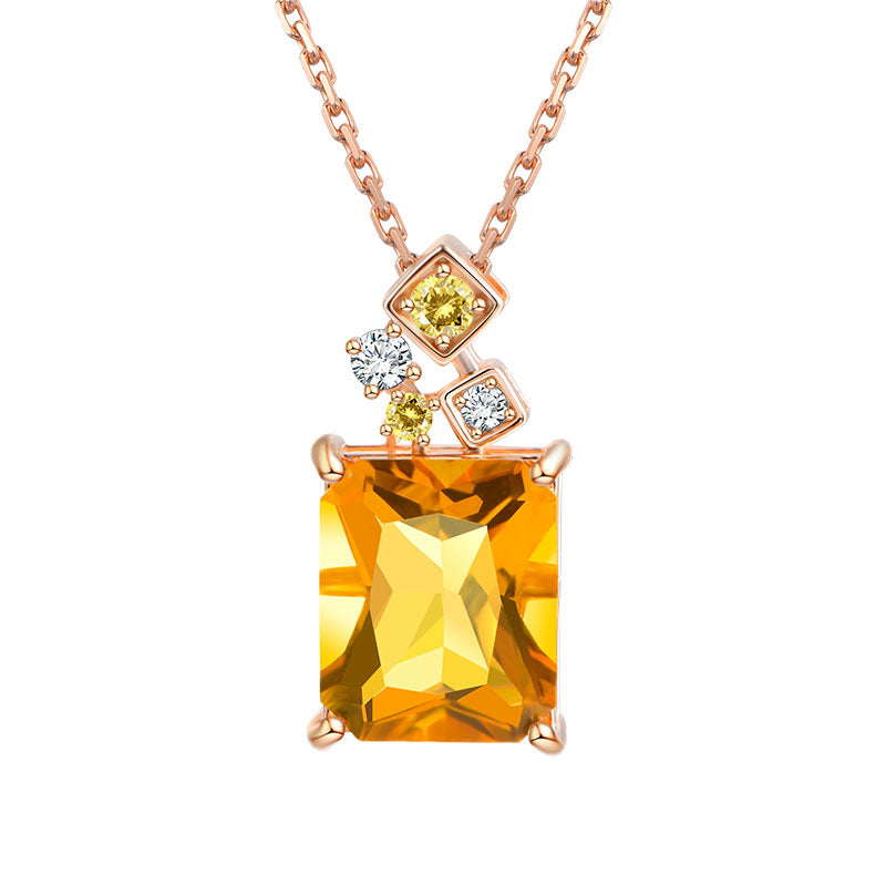 Collier en cristal naturel Abondance ensoleillée