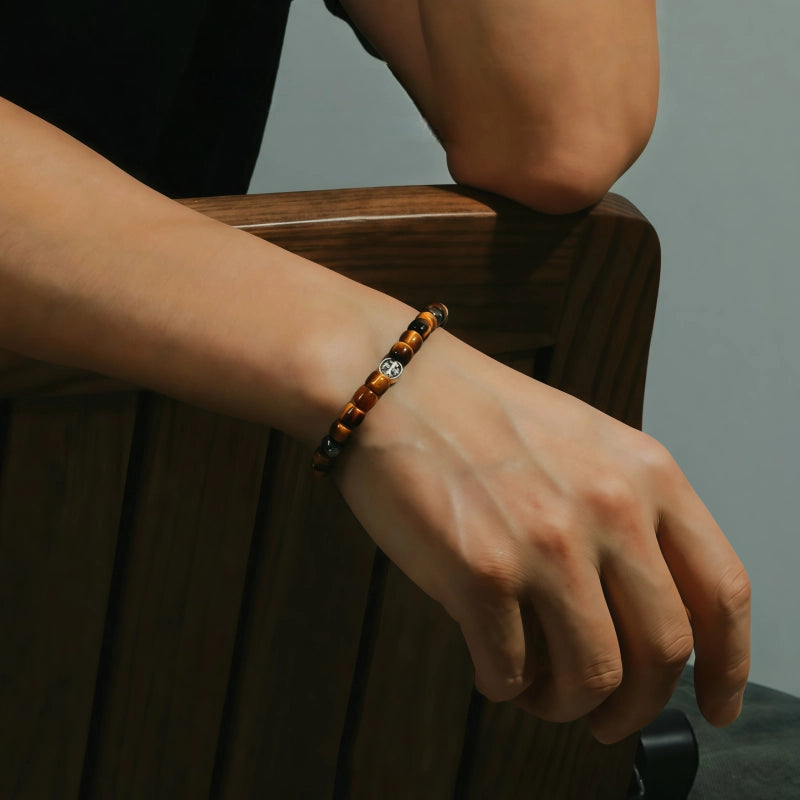 Natural Tiger Eye Stone Bracelet S925 Bracelet, Valentine's Day Boyfriend Gift
