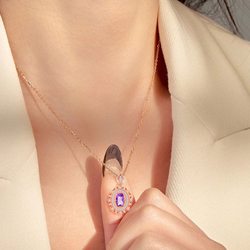 Collier en cristal naturel « Lavender Glow »