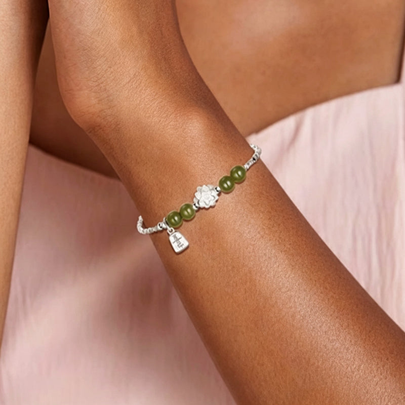 Bracelet Lotus Lumière Intérieure en Jade Naturel du Hetian