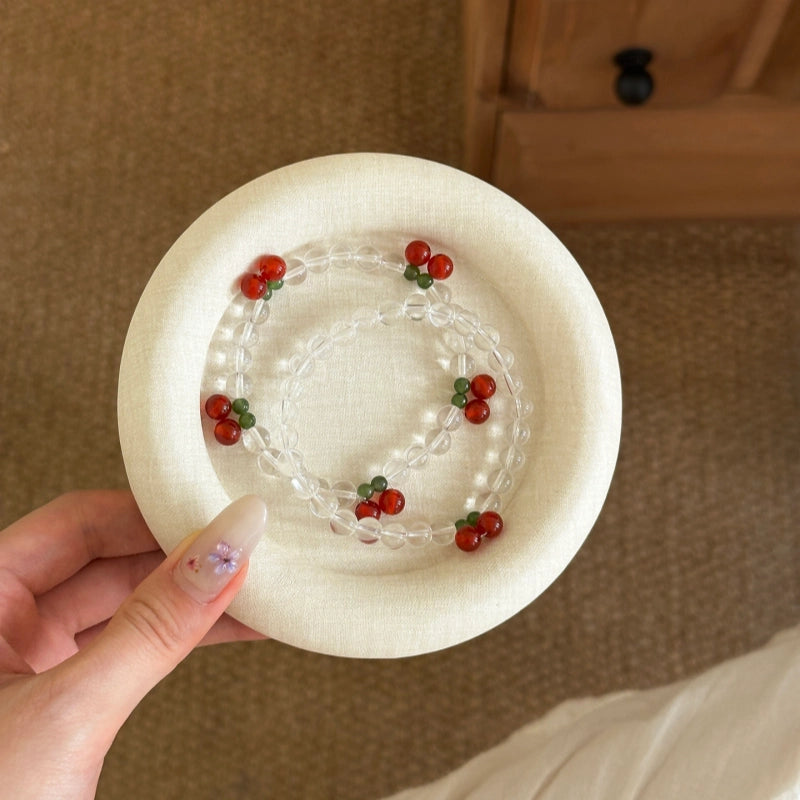 Cherry Clear Quartz Bracelet – Purify, Attract Wealth, Boost Relationships