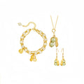 Natural Hetian Jade Peanut Bracelet Necklace Earrings Set