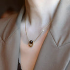Natural Tiger Eye Stone Necklace, Versatile & Edgy Sweater Chain, Light Luxury Style