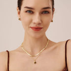 Boucles d'oreilles en pierres naturelles Œil de Tigre et perles d'eau douce, nouvelles boucles d'oreilles double-face