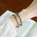 Nephrite Green Jade Gourd Cat's Eye Bracelet - Protection and Healing