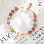 Shining Star Strawberry Quartz Bracelet - Meet love, little starry thrill