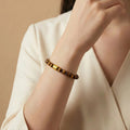Bracelet élastique perles œil de tigre naturel - Attire la richesse, cadeau d'anniversaire idéal