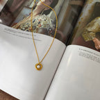 Minimalist Triple-Ring Pearl Setting Necklace | 60th Birthday Keepsake Jewelry