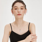 Silver Oval Clear Quartz Necklace - Enhance Focus