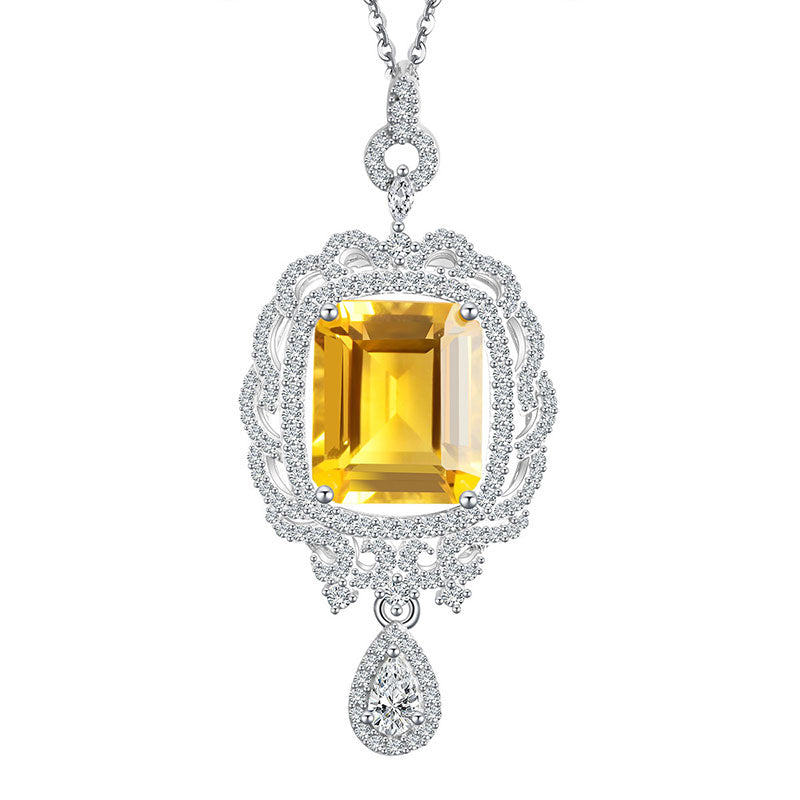 Golden Harvest Natural Citrine Necklace - Career Success and Noble Support