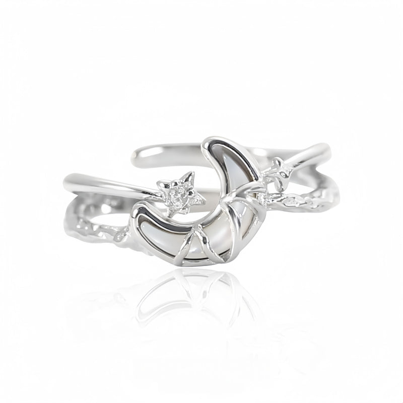 Moonnight Starry Silver Ring