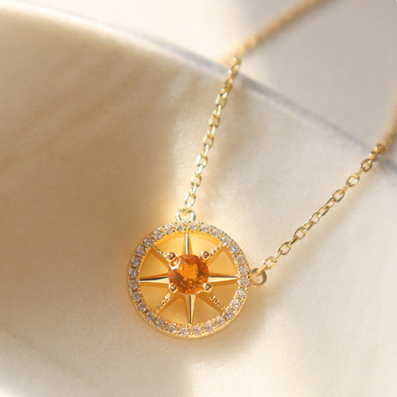 Abundance Compass Natural Citrine Necklace/Bracelet Set - Wealth & Opportunity