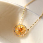 Abundance Compass Natural Citrine Necklace/Bracelet Set - Wealth & Opportunity