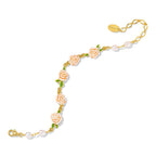 Bracelet Fleur de Luxe Perle Champagne Rose