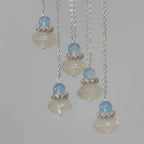 Collier Aigue-marine & Agate Naturelles - Équilibre l'Élément Eau, Améliore la Communication, Apaise l'Humeur