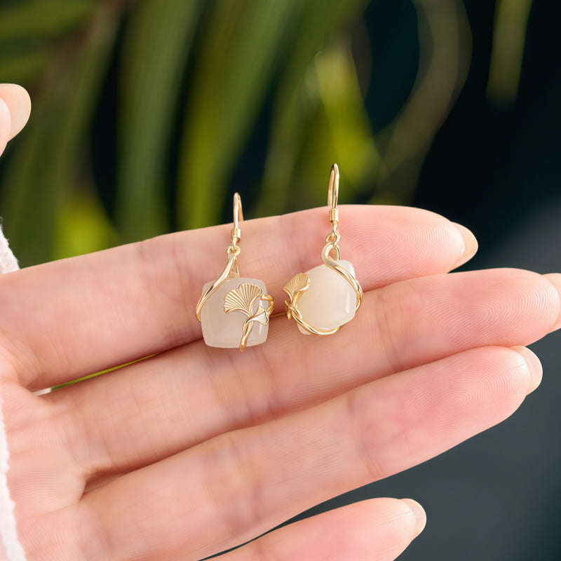 Boucles d'oreilles en jade Hetian Novum