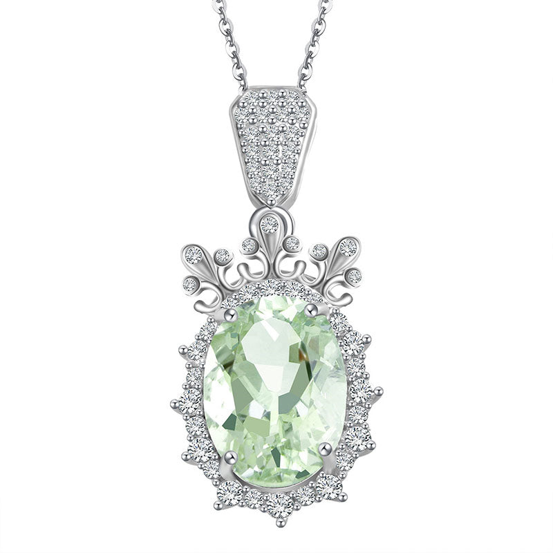 Collier en cristal naturel couronne vintage