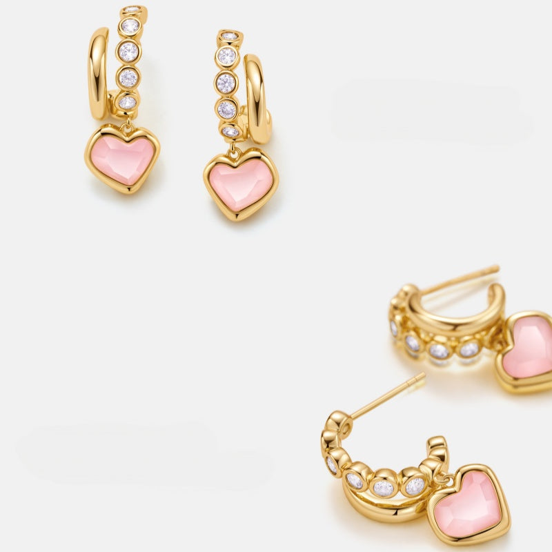 Boucles d'oreilles en cristal naturel « Amour de soi »