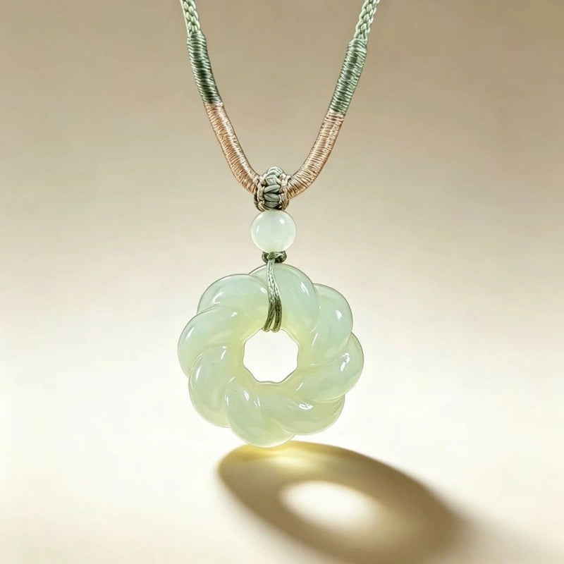 Lotus Dew Natural Hetian Jade Necklace