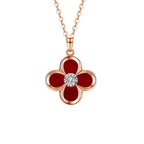 Onyx Lucky Clover Necklace — Two-Way Wear • Reversible Design