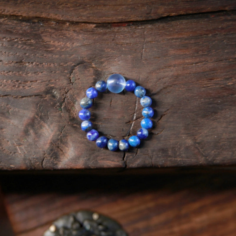 Aquamarine & Lapis Lazuli Ring - Clears Muddled Thoughts