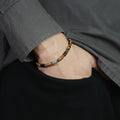 Tiger Eye Stone S925 Original Beads Bracelet, Minimalist Ins Style Unisex Tube Bead Bracelet