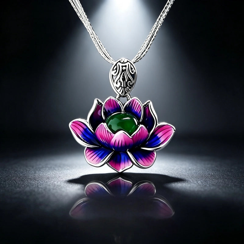 Hetian Jade Lotus S925 Necklace - Healing Energy, Peaceful Fortune