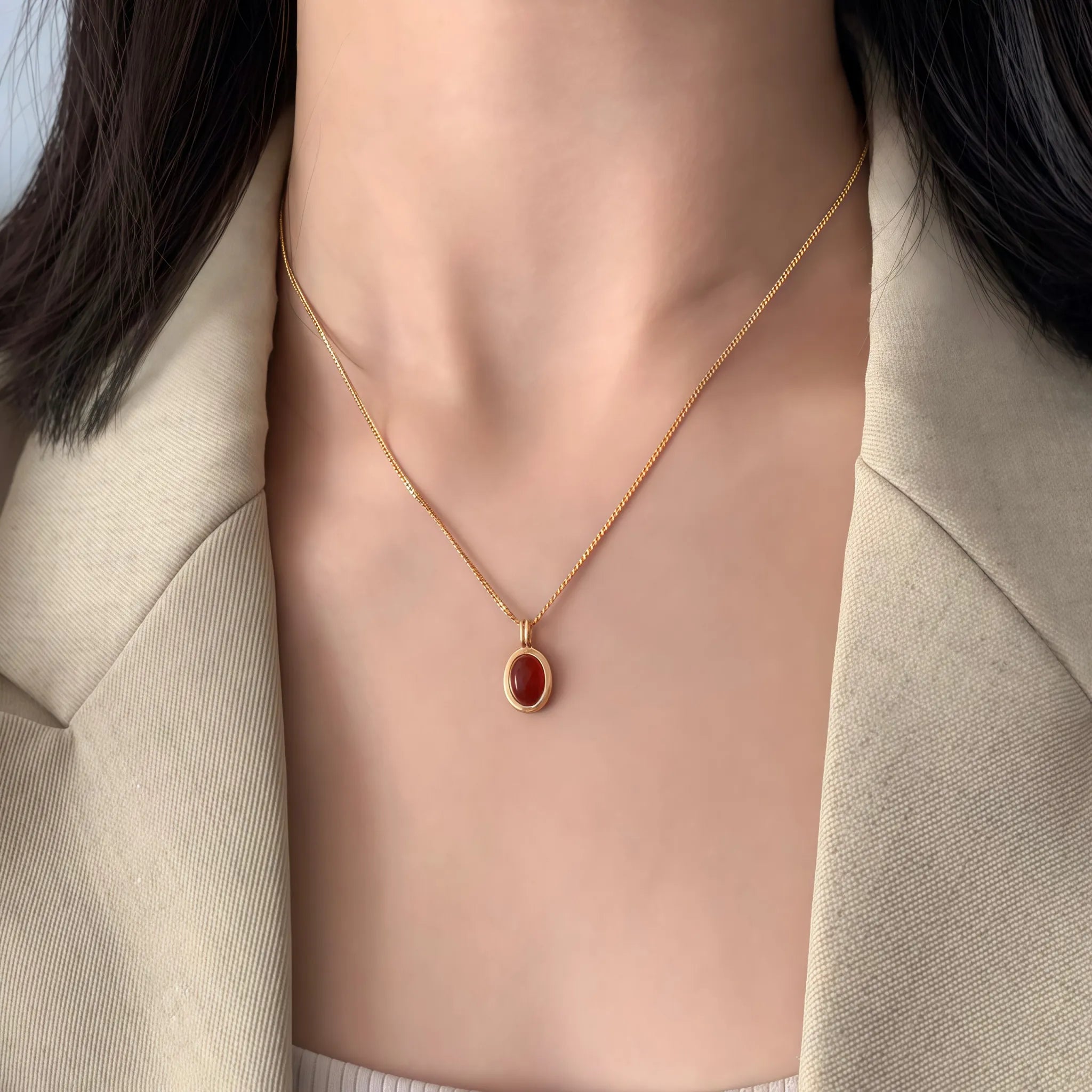 Collier Sakura en jade Hetian