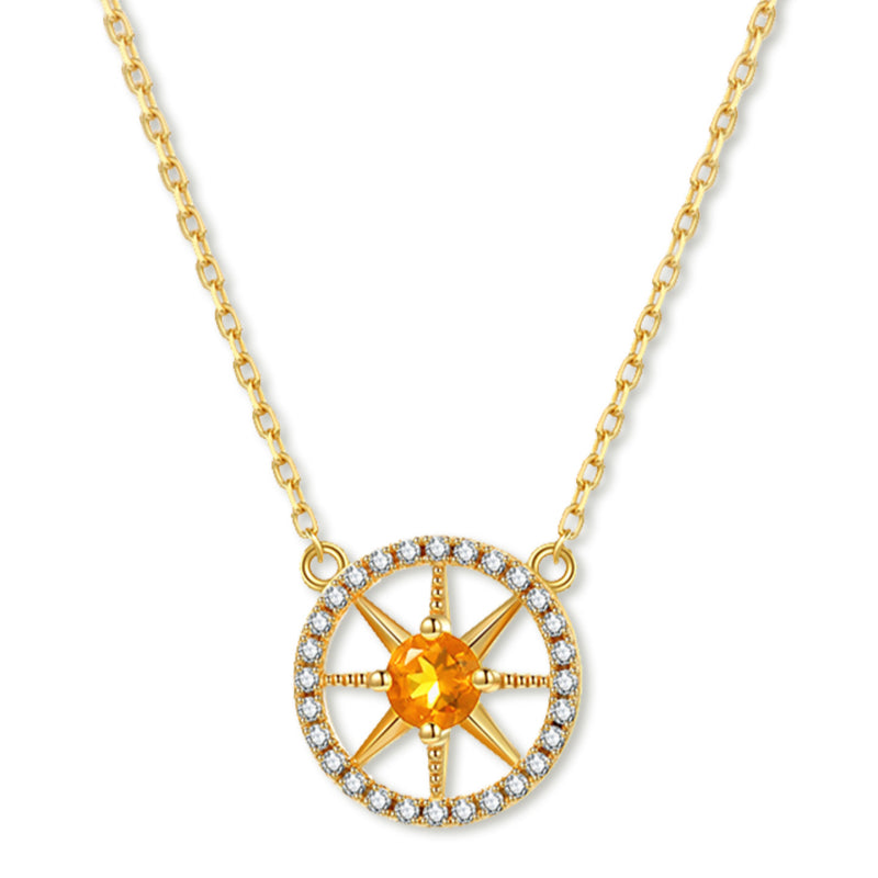 Abundance Compass Natural Citrine Necklace/Bracelet Set - Wealth & Opportunity