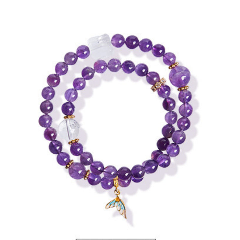 Bracelet « Muguet » en Améthyste naturelle – Sagesse ouverte, Attire les bienfaiteurs