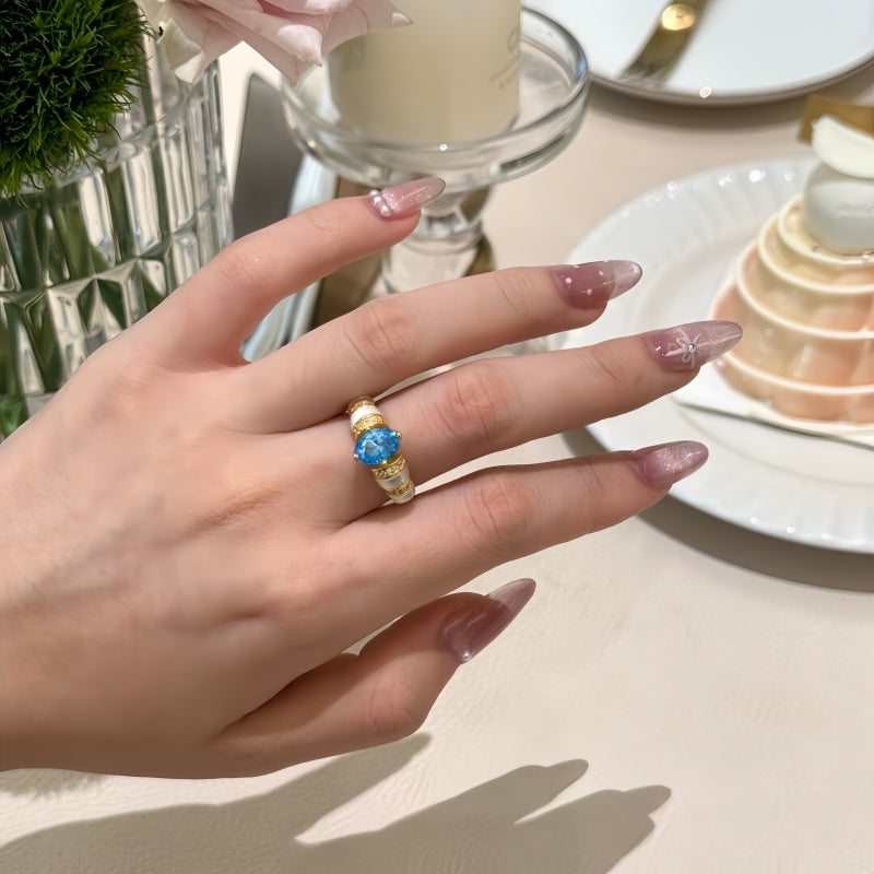 Bague Aigue-Marine Naturelle Rêveuse - Esprit Calme