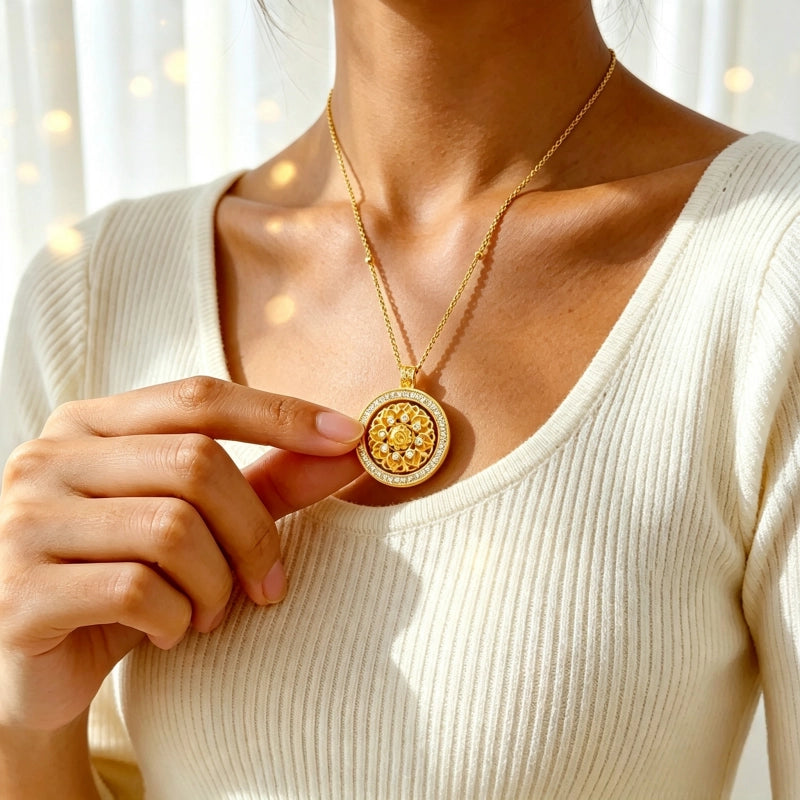 Rotating Lotus Necklace - Cycling Good Luck with Lasting Abundance and Joy