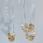 Collier Citrine et Quartz Rutile Doré – Attirez la Richesse et le Succès Professionnel, Pleine Énergie Positive
